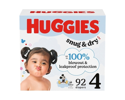Huggies Snug & Dry Baby Diapers, Size 4 (22-37 lbs), 92 Ct - 92 EA