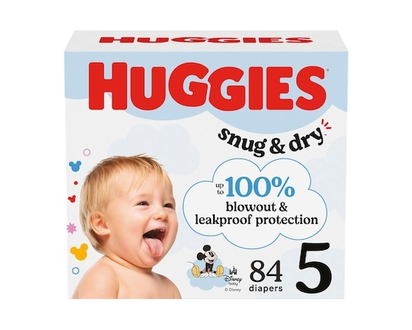 Huggies Snug & Dry Baby Diapers, Size 5 (27+ lbs), 84 Ct - 84 EA