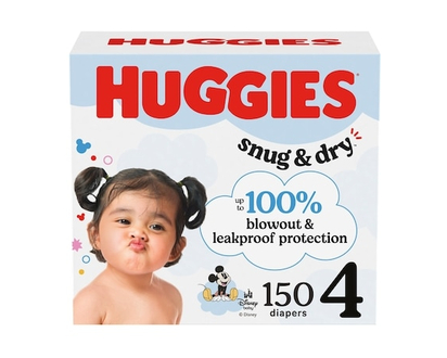 Huggies Snug & Dry Baby Diapers, Size 4 (22-37 lbs), 150 Ct - 150.0 EA