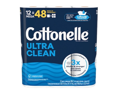 Cottonelle Ultra Clean Toilet Paper, 12 Mega Rolls - 12.0 EA