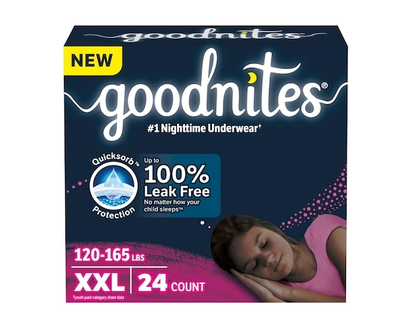 Goodnites Girls Nighttime Underwear, XXL (120-165 lbs), 24 Ct - 24.0 EA