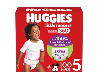 Huggies Little Movers HuggFit 360Â° Baby Diapers, Size 5, 100 Count - 100.0 EA