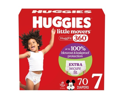 Huggies Little Movers HuggFit 360Â° Baby Diapers, Size 7, 70 Count - 70.0 EA