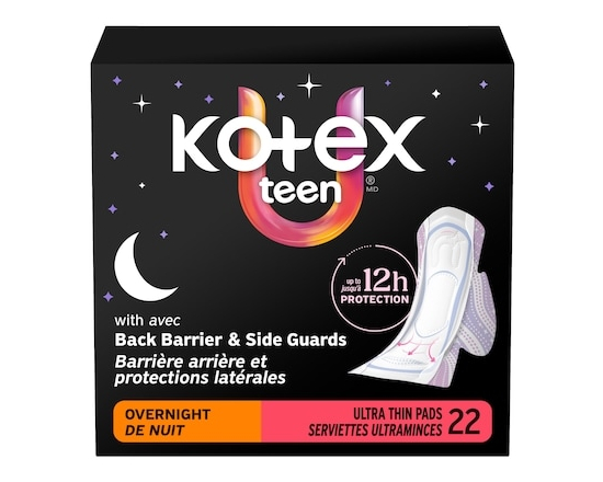 Ultra Thin Teen Overnight Pads with Wings, Heavy Absorbency, 22 Count - 22.0 EA