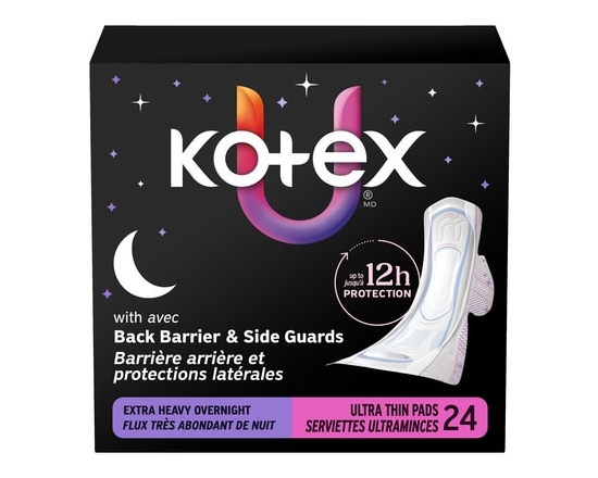 Ultra Thin Overnight Pads with Wings, Extra Heavy Absorbency, 24 Count - 24.0 EA