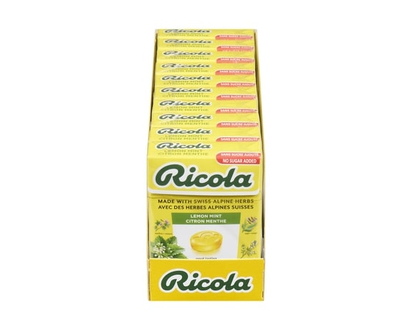 Ricola Box Lemon Mint, No Sugar Added, Naturally Refreshing Throat Relief - 18.0 EA