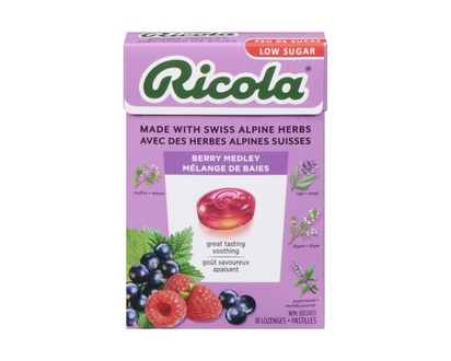 Ricola Boîte Mélange de baies, Soulagement naturel et faible en sucre pour la gorge (90) - 18.0 EA