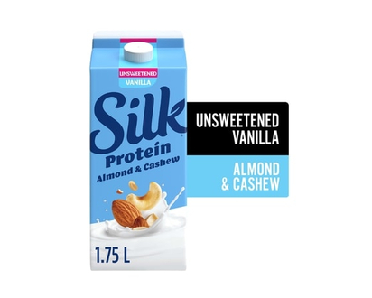 Silk Almond & Cashew Protein Milk Alternative, Vanilla Unsweetened, Dairy Free, 8g of Protein - 1.75 L