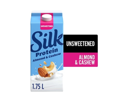 Silk Almond & Cashew Protein Milk Alternative, Unsweetened, Dairy Free, 8g of Protein - 1.75 L