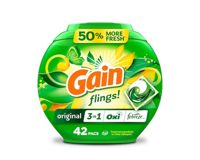 Gain Flings Detergent 3 In 1 Original, 42 Pacs - 42.0 EA