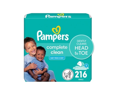 Pampers Baby Wipes Complete Clean Baby Fresh Scent 3X Pop-Top 216 Count - 216 EA