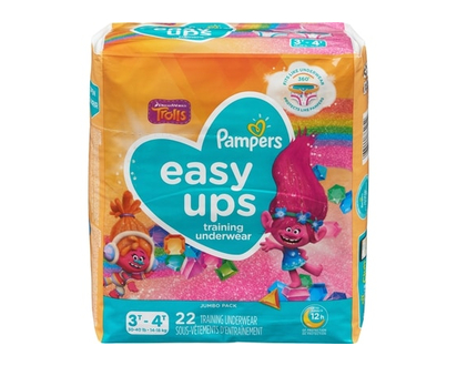 Pampers Easy Ups Training Underwear Girls Size 5 3T-4T 22 Count - 22 EA