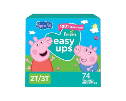Pampers Easy Ups Training Underwear Girls Size 4 2T-3T 74 Count - 74.0 EA