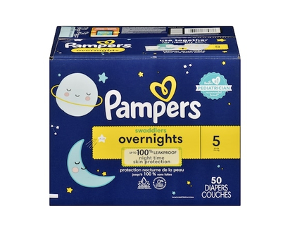 Pampers Swaddlers Overnight Diapers Size 5 50 Count - 50.0 EA
