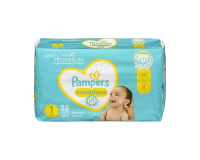 Pampers Swaddlers Newborn Diapers Size 1 - 32 EA