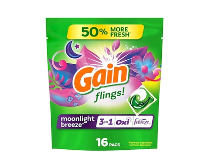 Gain Laundry Detergent Pods With Aroma Boosters, Moonlight Breeze Scented, 16 Pack - 16 EA