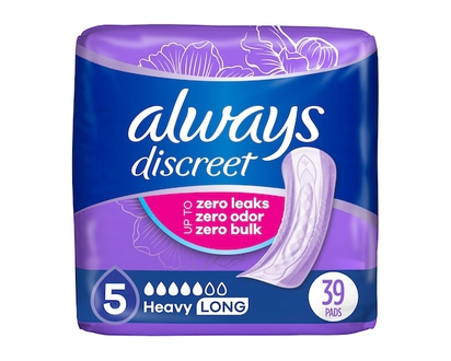 Always Discreet Heavy Long Incontinence Pads, 39 Count - 39 EA