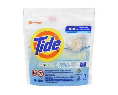 Tide Capsules de détergent à lessive liquide Pods Free & Gentle, 16 capsules - 16 CHA