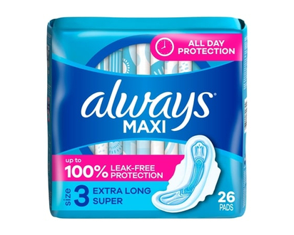 Always Maxi Pads Extra Long Super Size 3 - 26.0 EA