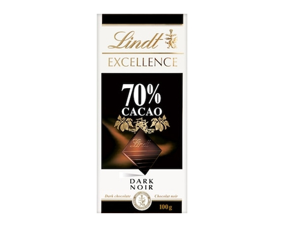 Chocolat noir Lindt EXCELLENCE 70 % de cacao – Barre 100 g - 100 G