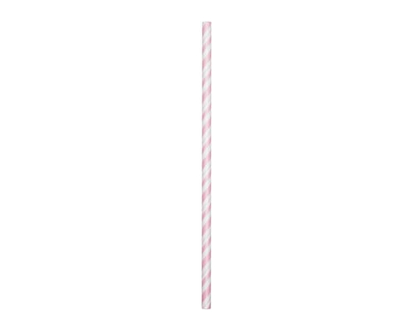 Paper Straws, Stripe Pink and White - 1.0 EA