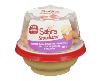 Sabra Hummus, Roasted Garlic with Pretzels - 129.0 G