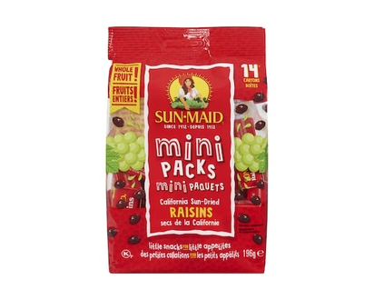 Sunmaid Raisins, Mini Packs - 196.0 G