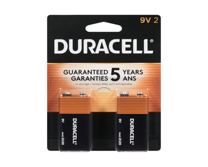 Duracell Coppertop Alkaline Batteries, 9V - 2.0 EA