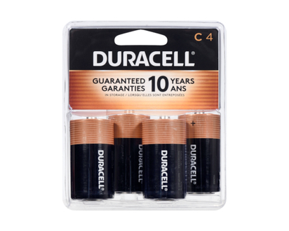 Coppertop Alkaline Batteries, C - 4.0 EA