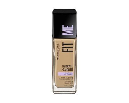 Maybelline New York Fit Me Fond de teint Hydrate + Lisse, fini naturel et lumineux, Sandy Beige, 30 ml - 1 CHA
