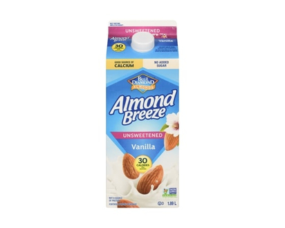 Blue Diamond Almond Breeze Almond Milk, Unsweetened Vanilla - 1.89 L