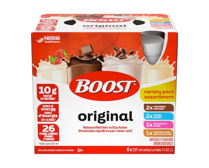 Nestle Health Science Boost Original Meal Replacement Drink - Variety Pack , 6-Pack - 237.0 ML