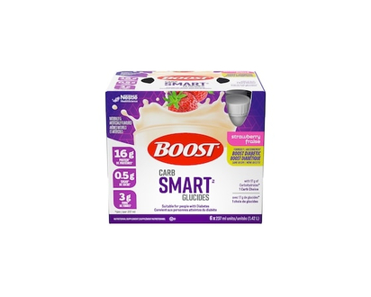 Nestle Health Science BOOST CarbSmart Strawberry Nutritional Supplement, 6-Pack - 237.0 ML