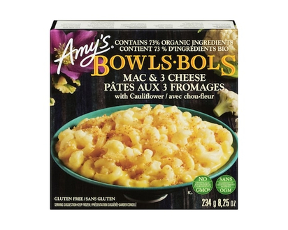 Amys Mac & 3 Cheese With Cauliflower Bowls Gluten Free - 234.0 G