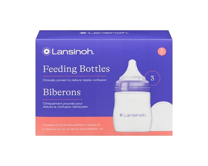 Lansinoh® Feeding Bottles,5oz + Natural wave® Nipples - 5 OZ
