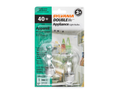 Sylvania A15 Double Life Appliance 40W Light Bulbs, Clear - 2.0 EA