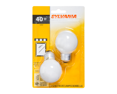 Sylvania G16.5 40W Light Bulbs, White - 2.0 EA