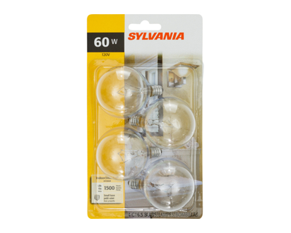 Sylvania G16 Globe 60W Light Bulbs, Clear - 4.0 EA