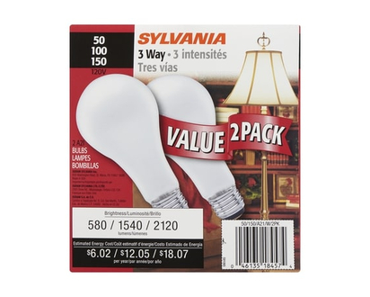 Sylvania 3 Way A21 50-100-150 120V Bulbs - 1.0 EA