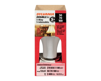 Sylvania Double Life 3 Way 30W/70W/100W Light Bulb, Soft White - 1.0 EA