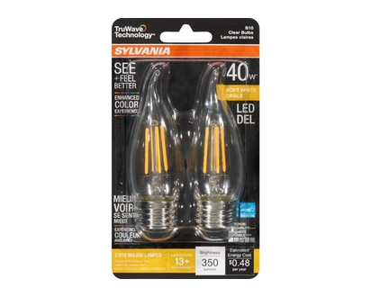 Sylvania Soft White Led 40 W B10 Clear Bulbs - 2.0 EA