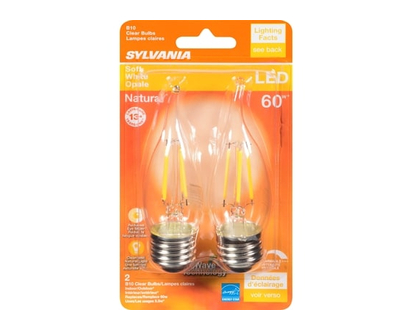 Sylvania B10 Clear Bulbs Soft White Led 60 W - 2.0 EA