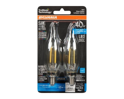 Sylvania B10 Clear Bulbs Daylight Led 40 W - 2.0 EA