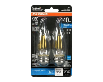 Sylvania Daylight Led 40 W B10 Clear Bulbs - 2.0 EA