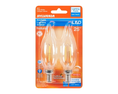 Sylvania Daylight Led 25 W B10 Clear Bulbs - 2.0 EA