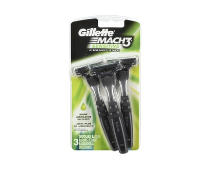 Gillette Rasoirs jetables pour hommes Mach3 Sensitive, emb. de 3 - 3.0 EA