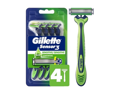 Gillette Sensitive Men's Disposable Razor, 4 Razors - 4.0 EA