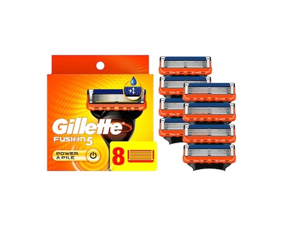 Gillette Power Razor Refills for Men, 8ct Razor Cartridges, Larger Lubrication Strip, Precision Trimmer, 5-Blade Razor Blades for Close Shave - 8.0 EA