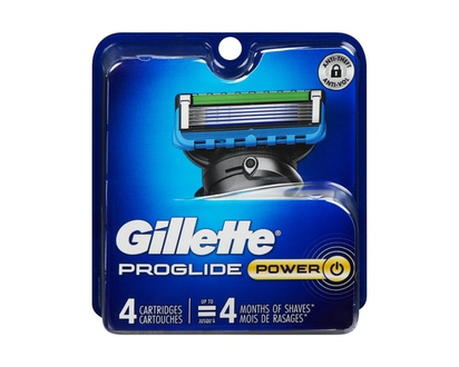 Gillette ProGlide Power Razor Refills for Men, 4 Razor Cartridges for FlexBall Handle, 5-Blade Razor Blades, Precision Trimmer for Men - 4.0 EA