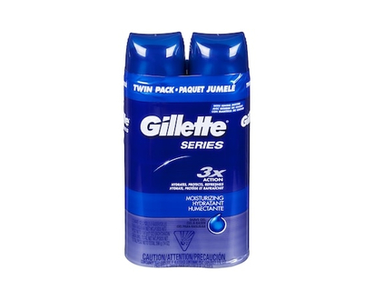 Gillette Series Shave Gel Moisturizing Twin Pack - 396.0 G
